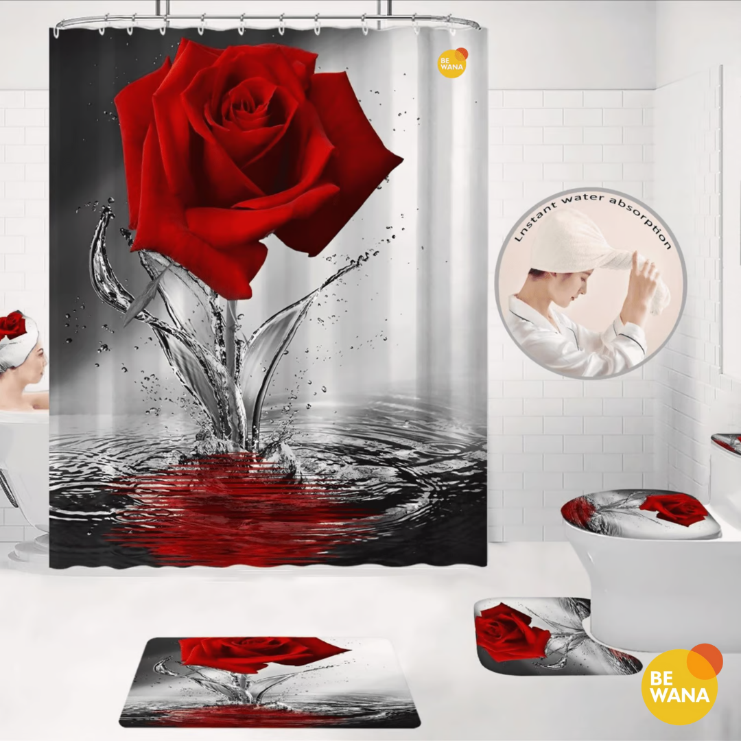 JUEGO BAÑO CASATEX 7 PIEZAS GRIS LUJOSO DECORATIVO - 1