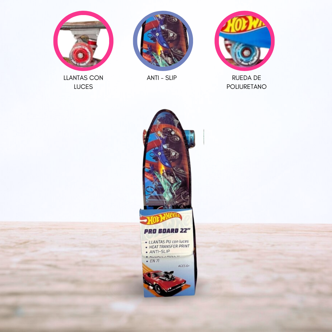 SKATEBOARD PARA NIÑOS «PENNY» 22″ HOTWHEELS - 1