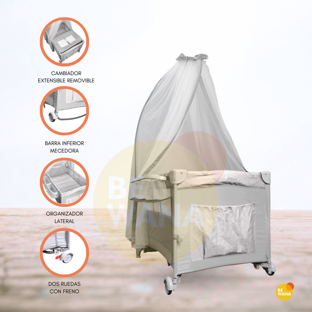 CUNA CORRAL CUZKA ALWAYS TOGETHER 2G ROSADO PLEGABLE - 1