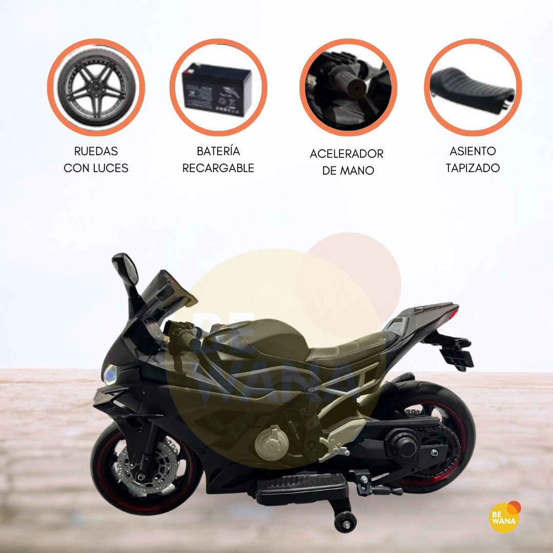 MOTO A BATERÍA 24 VLT PARA NIÑOS «HALCÓN» BLACK - 1
