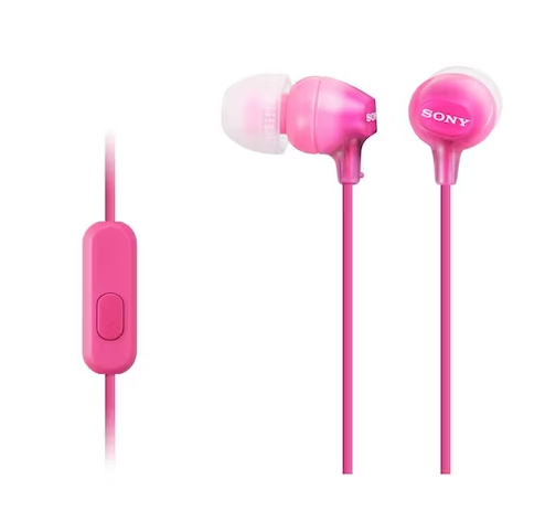 AUDÍFONOS SONY IN-EAR MDR-EX15AP CON MICRÓFONO ROSADO - 1