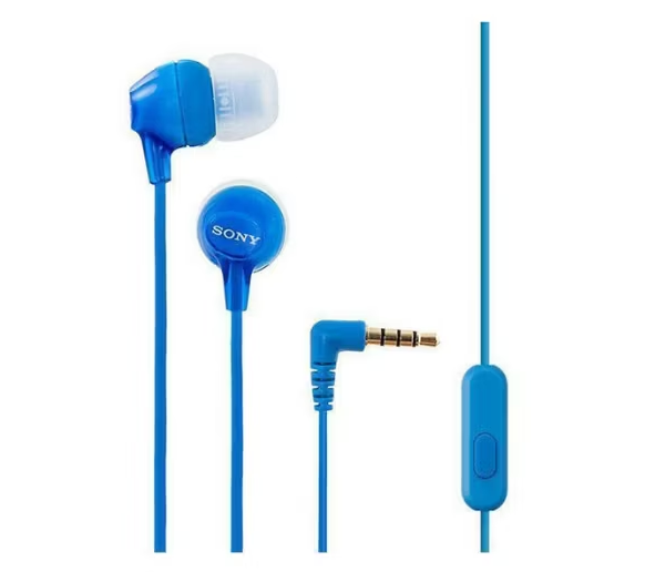 AUDÍFONOS SONY IN-EAR MDR-EX15AP CON MICRÓFONO AZUL - 1