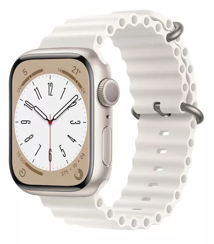 CORREA PARA APPLE WATCH 44 MM SILICONA CORRUGADA BLANCO - 1