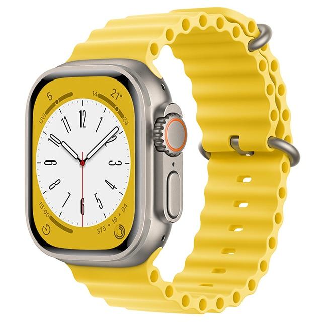 CORREA PARA APPLE WATCH 49 MM SILICONA CORRUGADA AMARILLO - 1