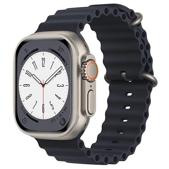 CORREA PARA APPLE WATCH 44 MM SILICONA CORRUGADA NEGRO - 1