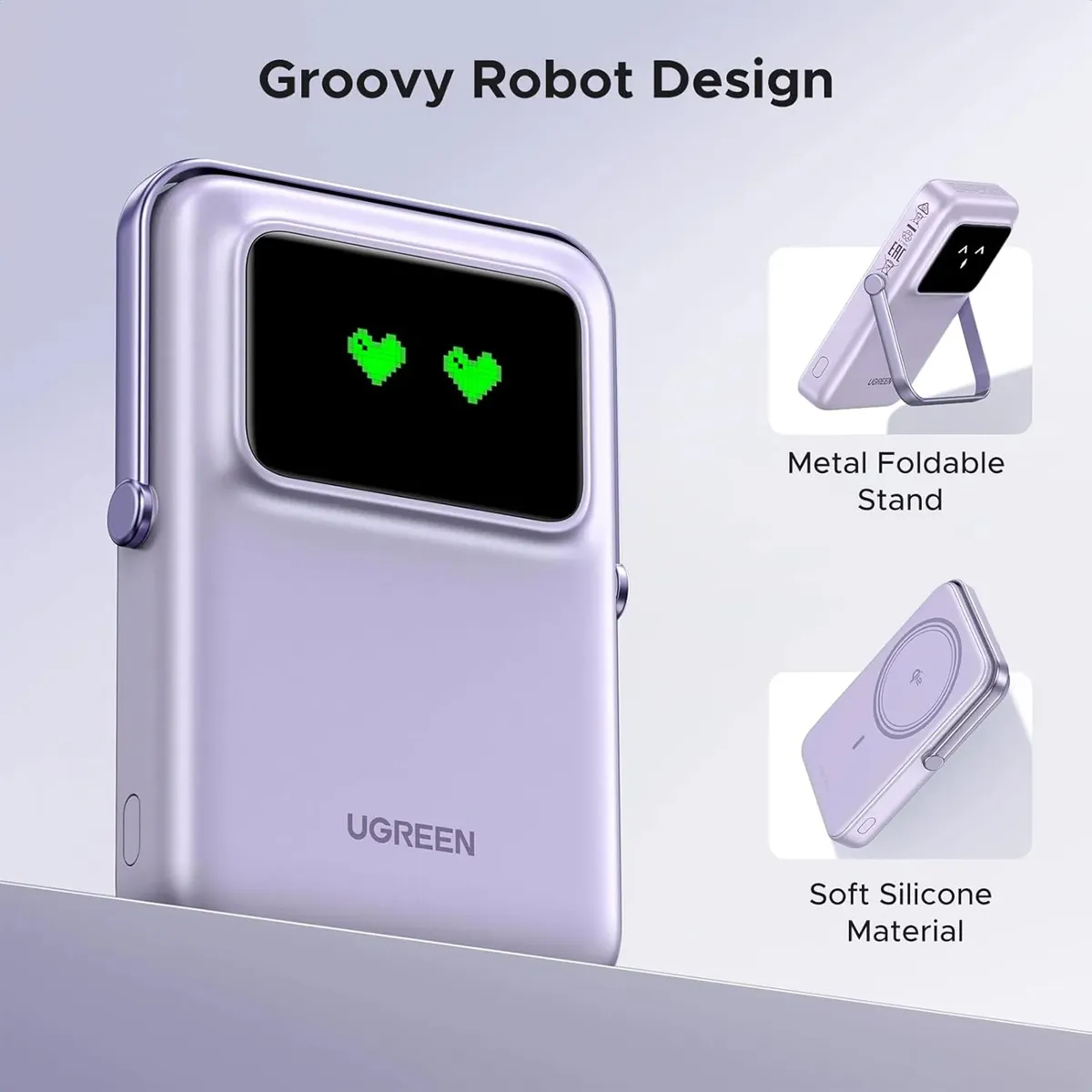 POWER BANK UGREEN PB572 PORTÁTIL USB-C 10000MAH LILA - 4