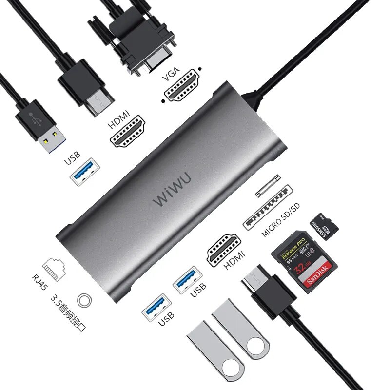 ADAPTADOR WIWU 11 EN 1 ALPHA A11 - 1