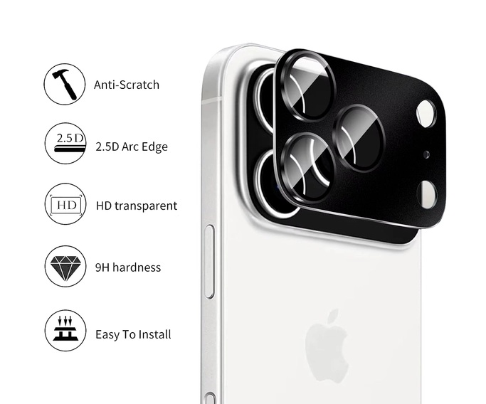 MICAS DE CÁMARA PARA IPHONE 17 PRO-NEGRO - 3