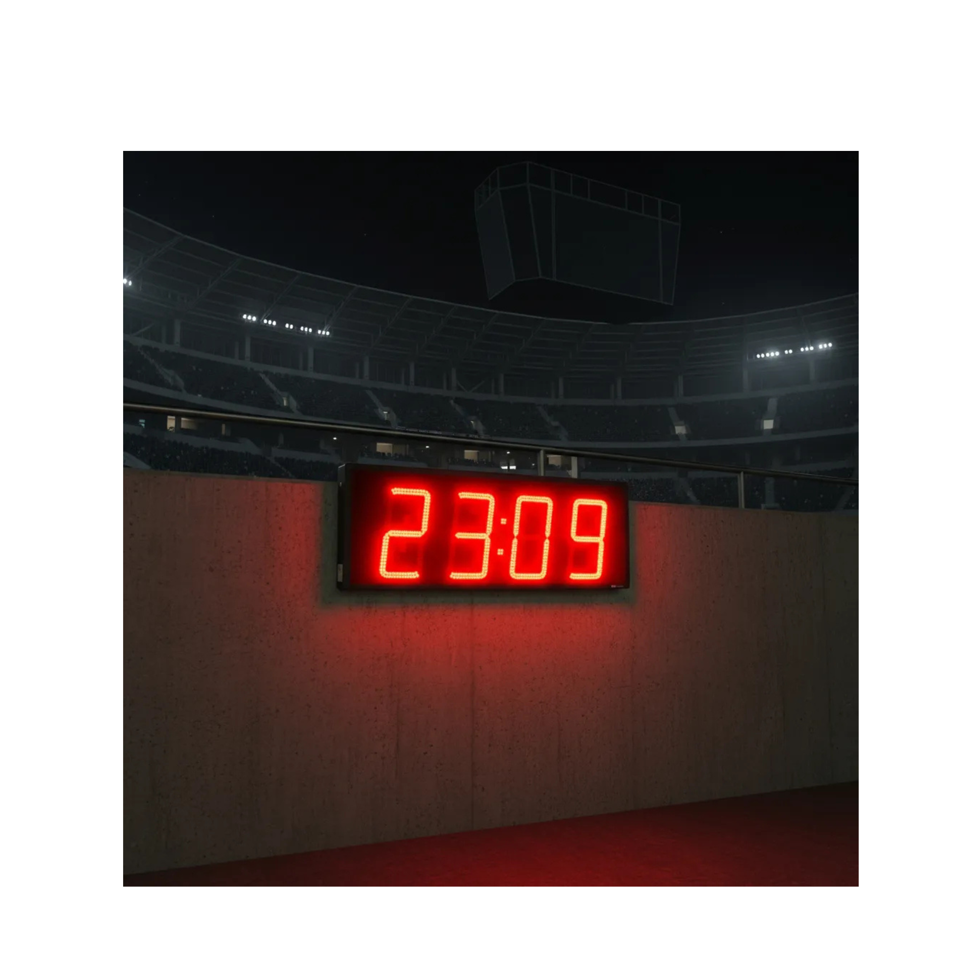 RELOJ CRONOMETRO 100 X 40 PARA CANCHA SINTÉTICA DEPORTIVA NEGRO/ROJO - 1