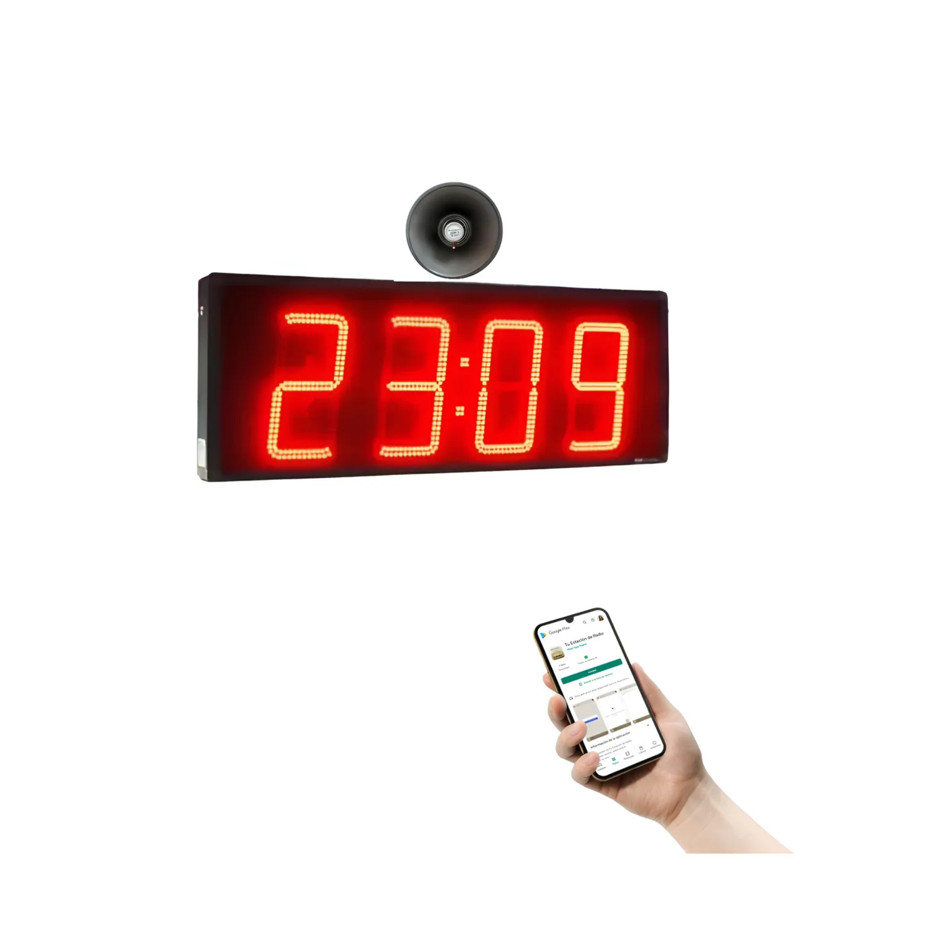 RELOJ CRONOMETRO 100 X 40 PARA CANCHA SINTÉTICA DEPORTIVA NEGRO/ROJO - 3