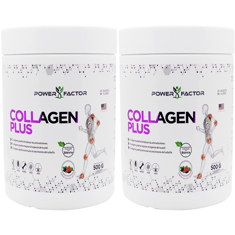 PACK DÚO COLÁGENO POWER FACTOR POLVO COLLAGEN PLUS FRASCO 500 G - 1