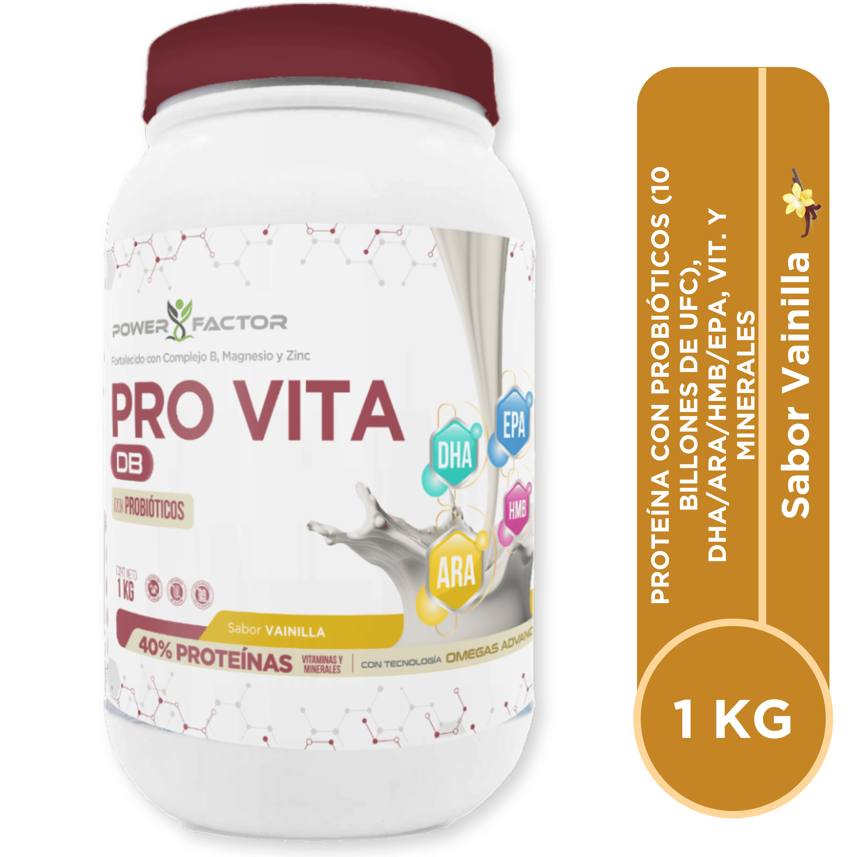 PRO VITA PROBIÓTICOS 10 BILLONES DE CULTIVOS FRASCO 1 KG SUPLEMENTO POWER FACTOR EN POLVO - 1