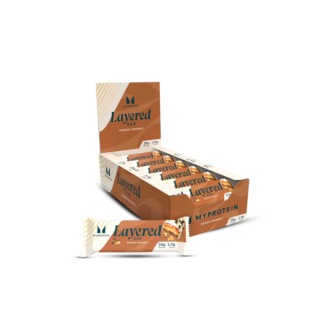 LAYERED PROTEIN BAR COOKIE CRUMBIE CAJA DE 12 UNIDADES MY PROTEIN - 1