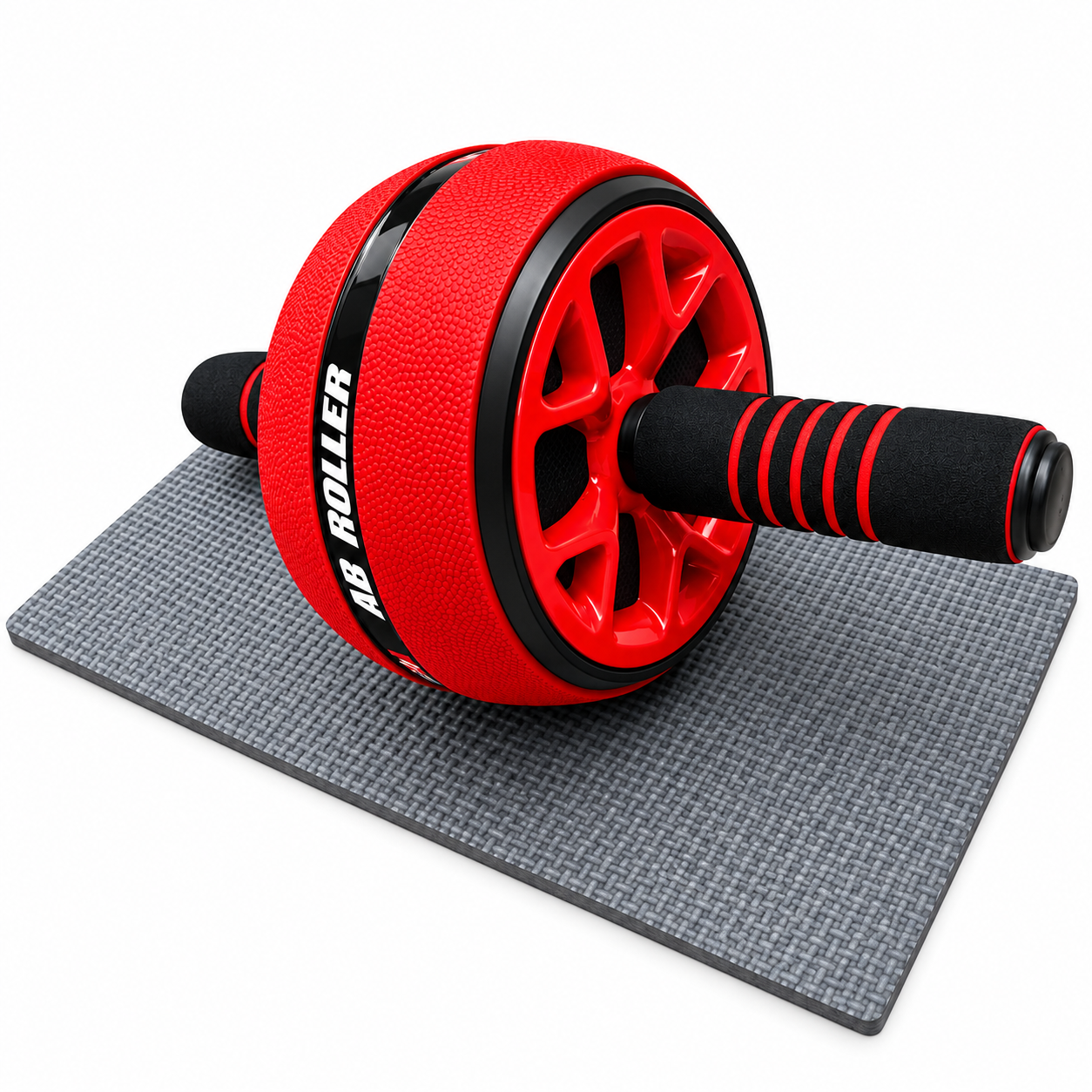RUEDA ABDOMINALES ANTIDESLIZANTE CON PAD DE RODILLA ROJO - 6