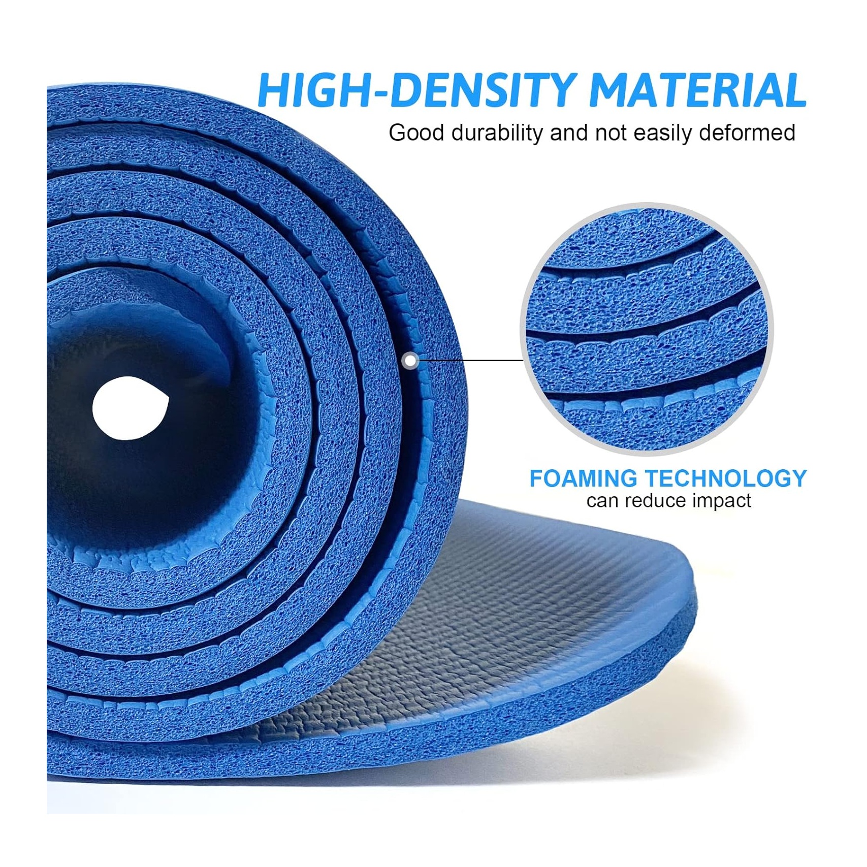 COLCHONETA YOGA MAT GRUESA 15 MM PREMIUM + BOLSO + SUJEDOR AZUL - 2