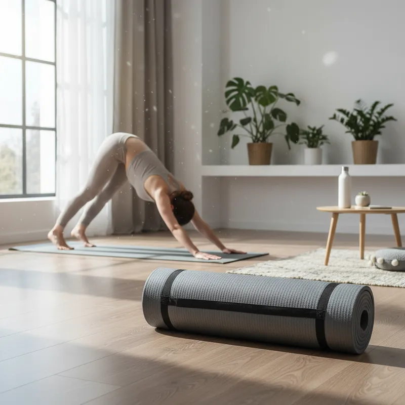 MAT ENTRENAMIENTO DE 15MM ESPESOR COLCHONETA TAPETE FITNESS PLOMO - 4