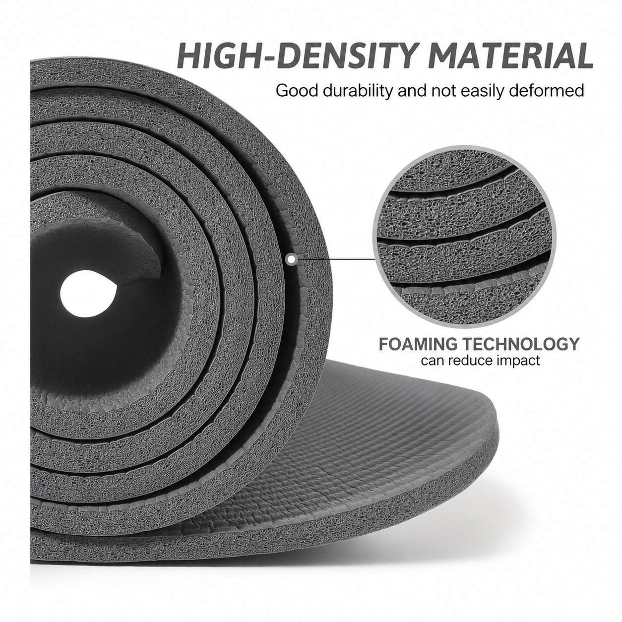 MAT ENTRENAMIENTO DE 15MM ESPESOR COLCHONETA TAPETE FITNESS PLOMO - 5
