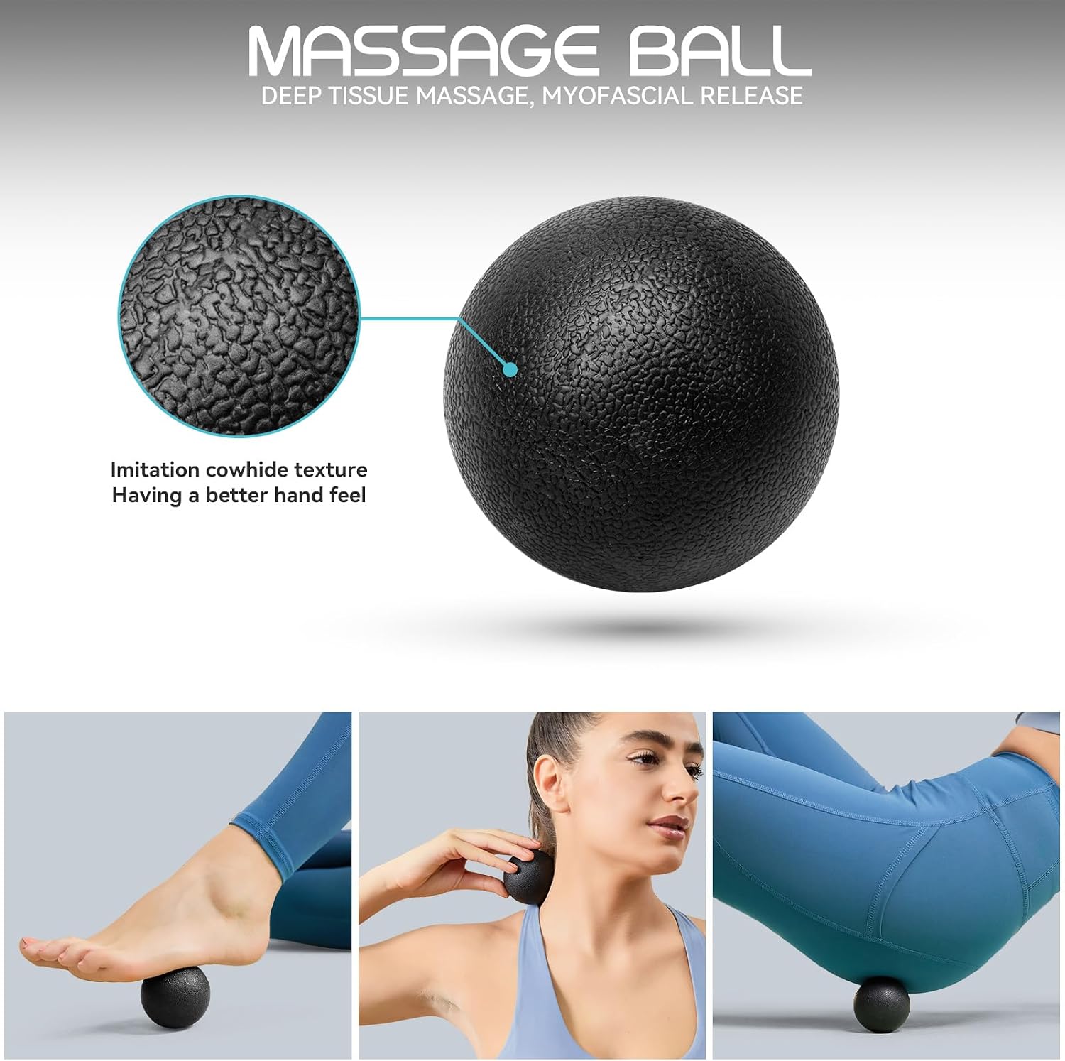 FOAM ROLLER 45 CM 4 EN 1 RODILLO MASO BANDA BOLA DE MASAJE NEGRO - 4
