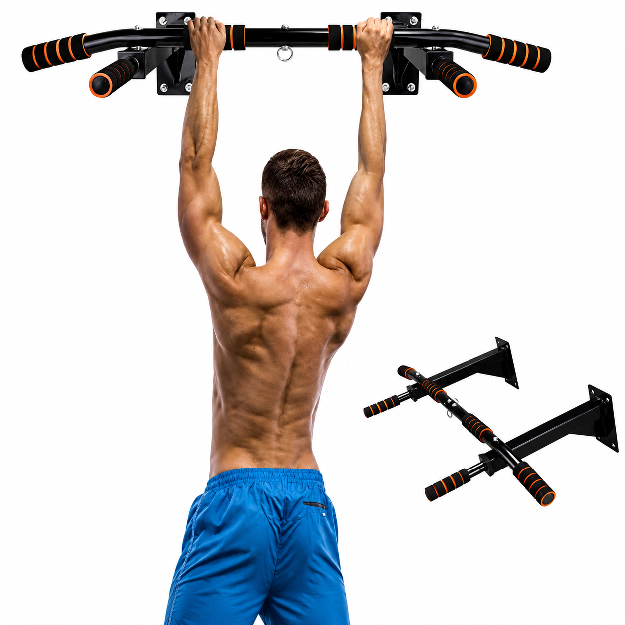 BARRA PARA DOMINADAS MULTIFUNCIONAL PULL UP PARED C/ ESLABÓN - 7