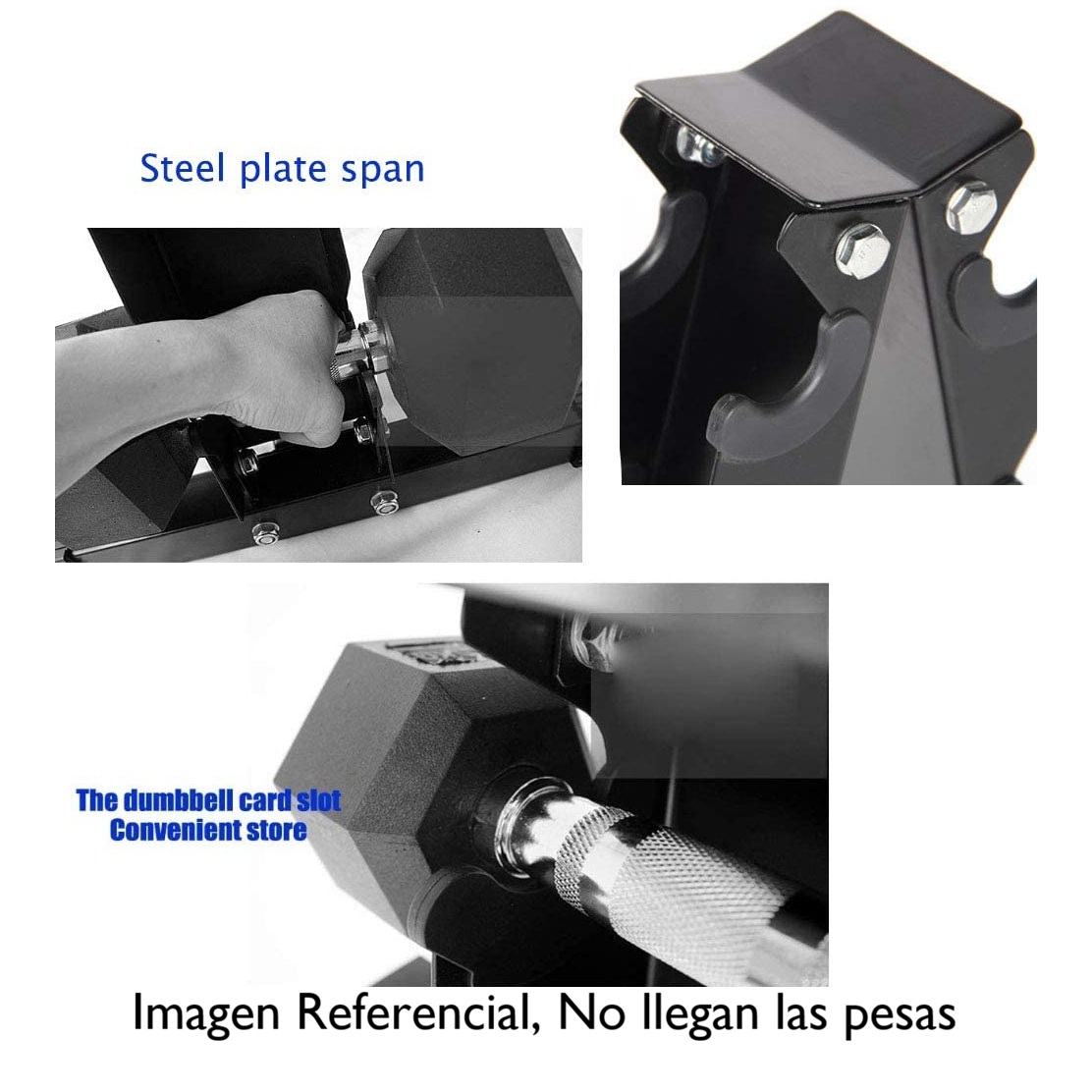 RACK ESTANTE PORTA MANCUERNAS PESAS 3 NIVELES RESISTENTE - 3