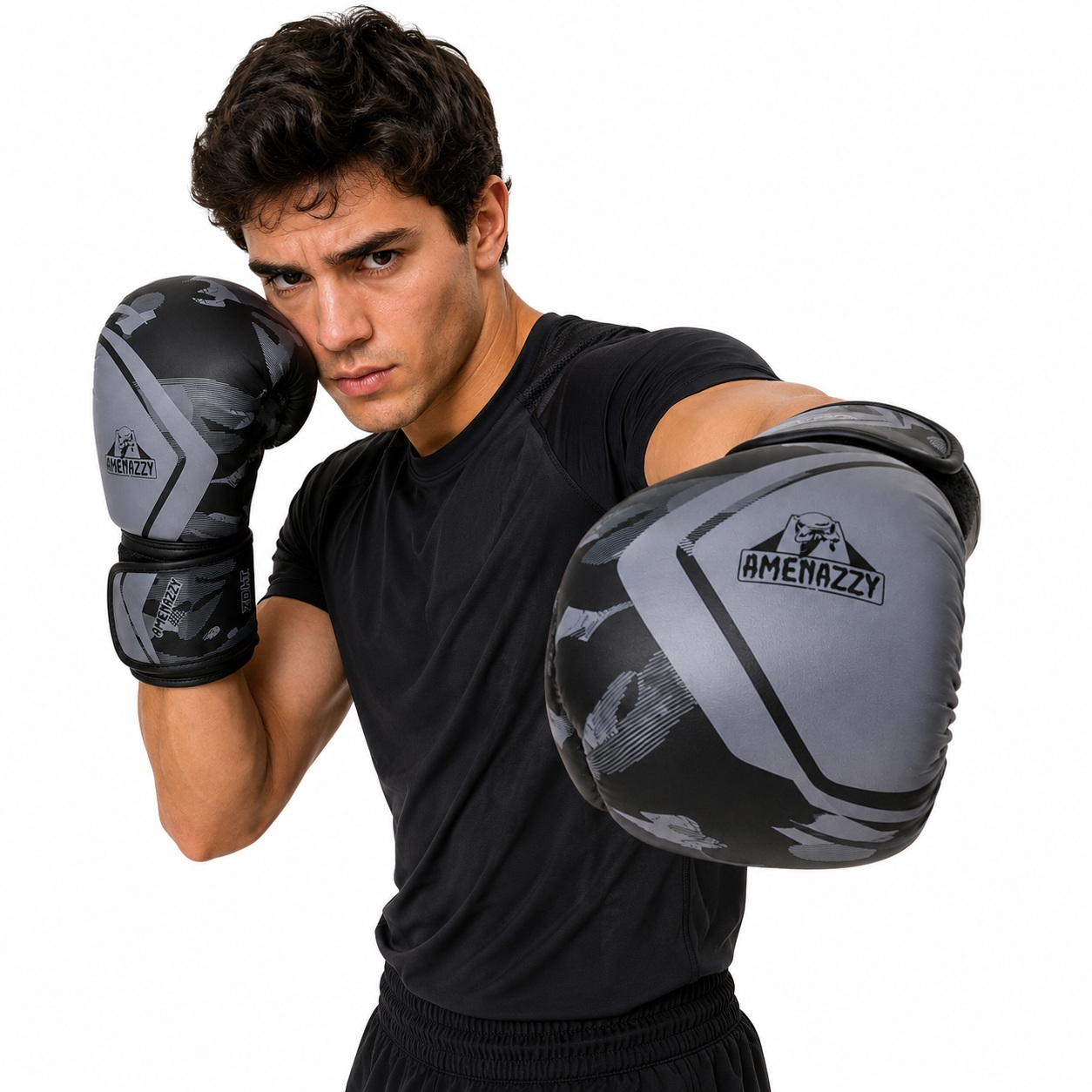 GUANTES DE BOXEO BOX AMENAZZY CALIDAD 14 ONZAS GRIS - 6