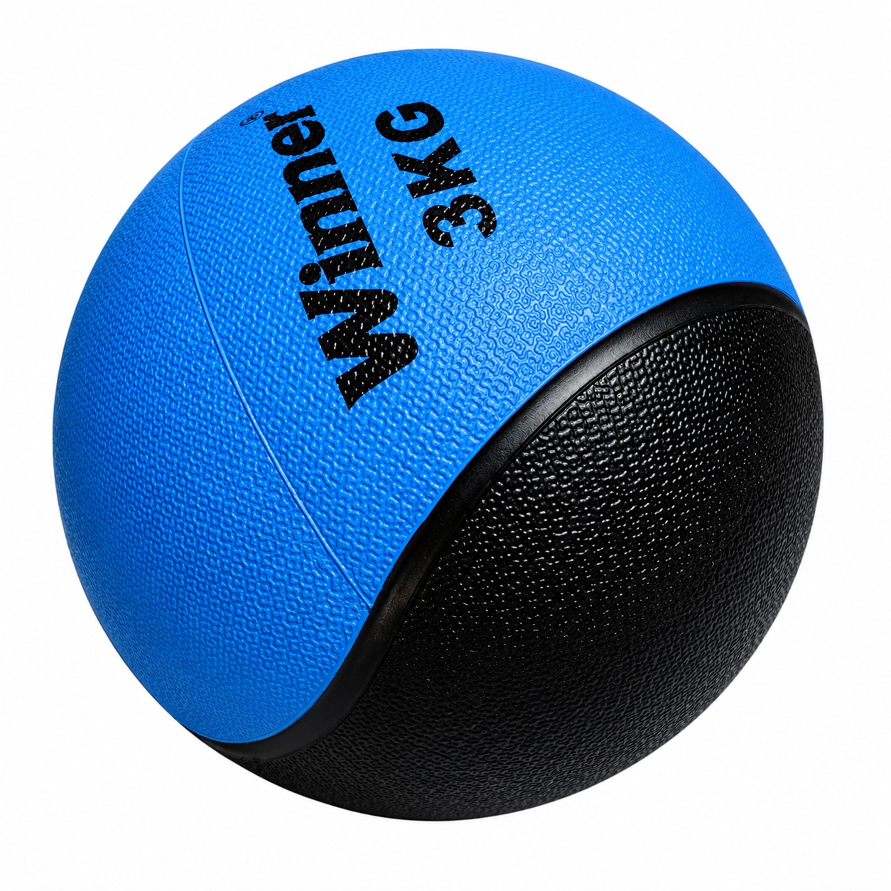 PELOTA BALÓN MEDICINAL PESO 3 KG CON REBOTE FUNCIONAL CROSSFIT AZUL - 3