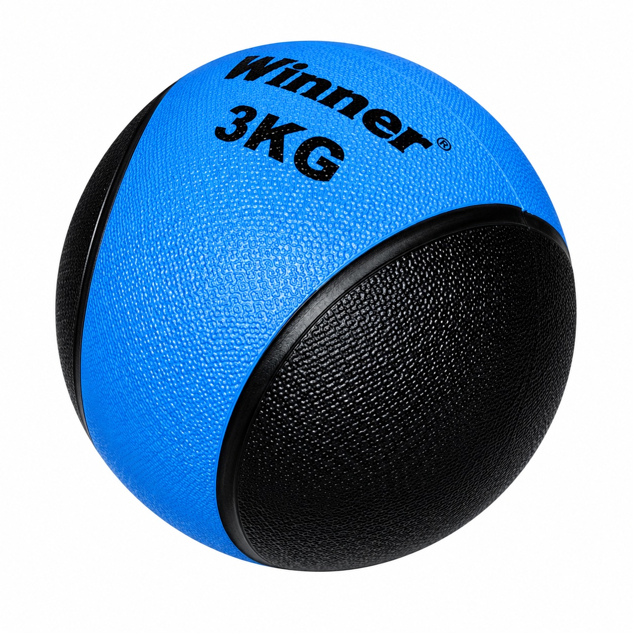 PELOTA BALÓN MEDICINAL PESO 3 KG CON REBOTE FUNCIONAL CROSSFIT AZUL - 4