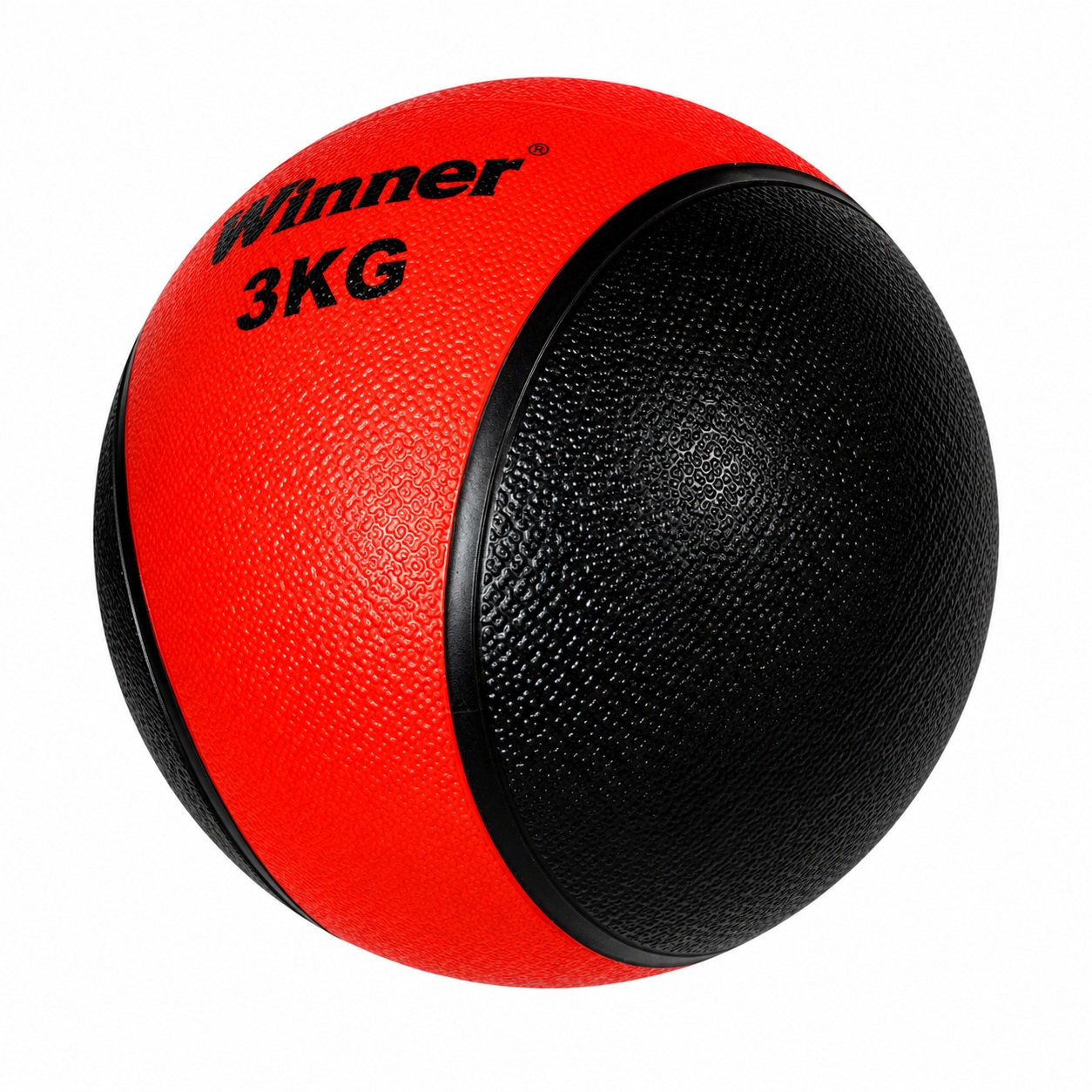 PELOTA BALÓN MEDICINAL PESO 3 KG CON REBOTE FUNCIONAL CROSSFIT ROJO - 3