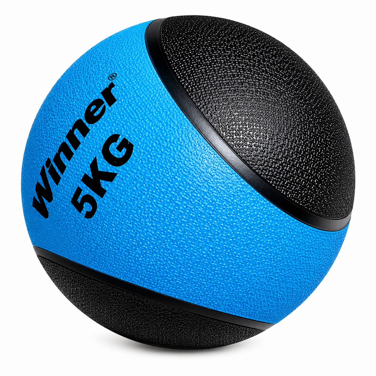 PELOTA O BALÓN MEDICINAL 5 KG CON REBOTE FUNCIONAL CROSSFIT AZUL - 3