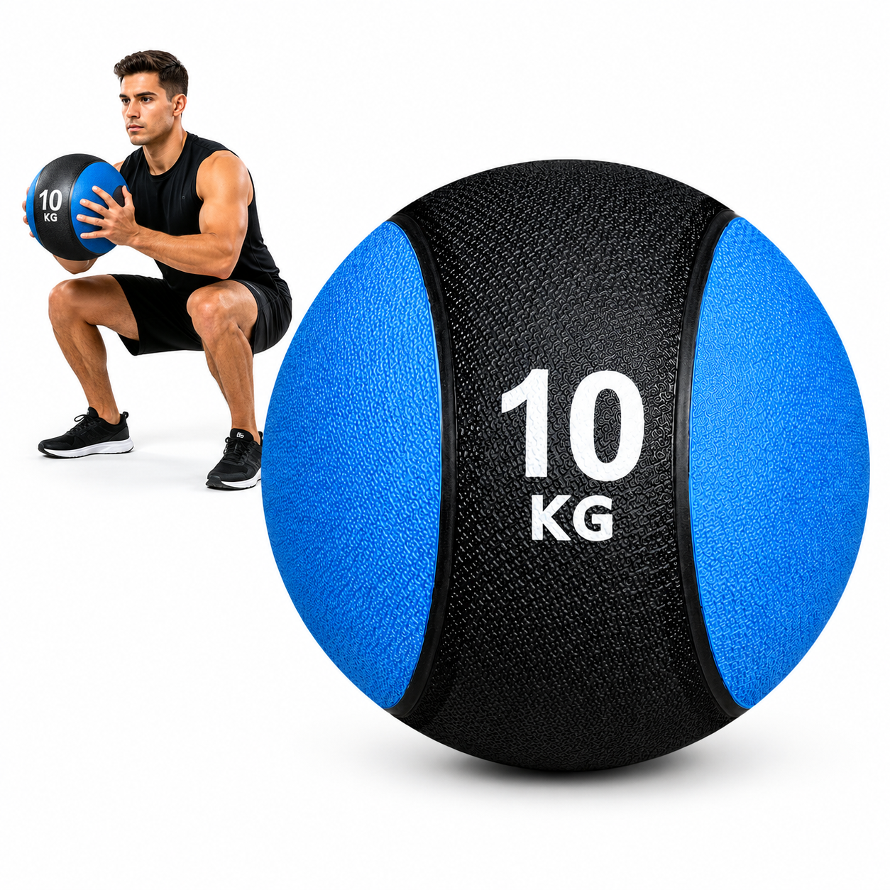 PELOTA O BALÓN MEDICINAL 10 KG CON REBOTE FUNCIONAL CROSSFIT - 1