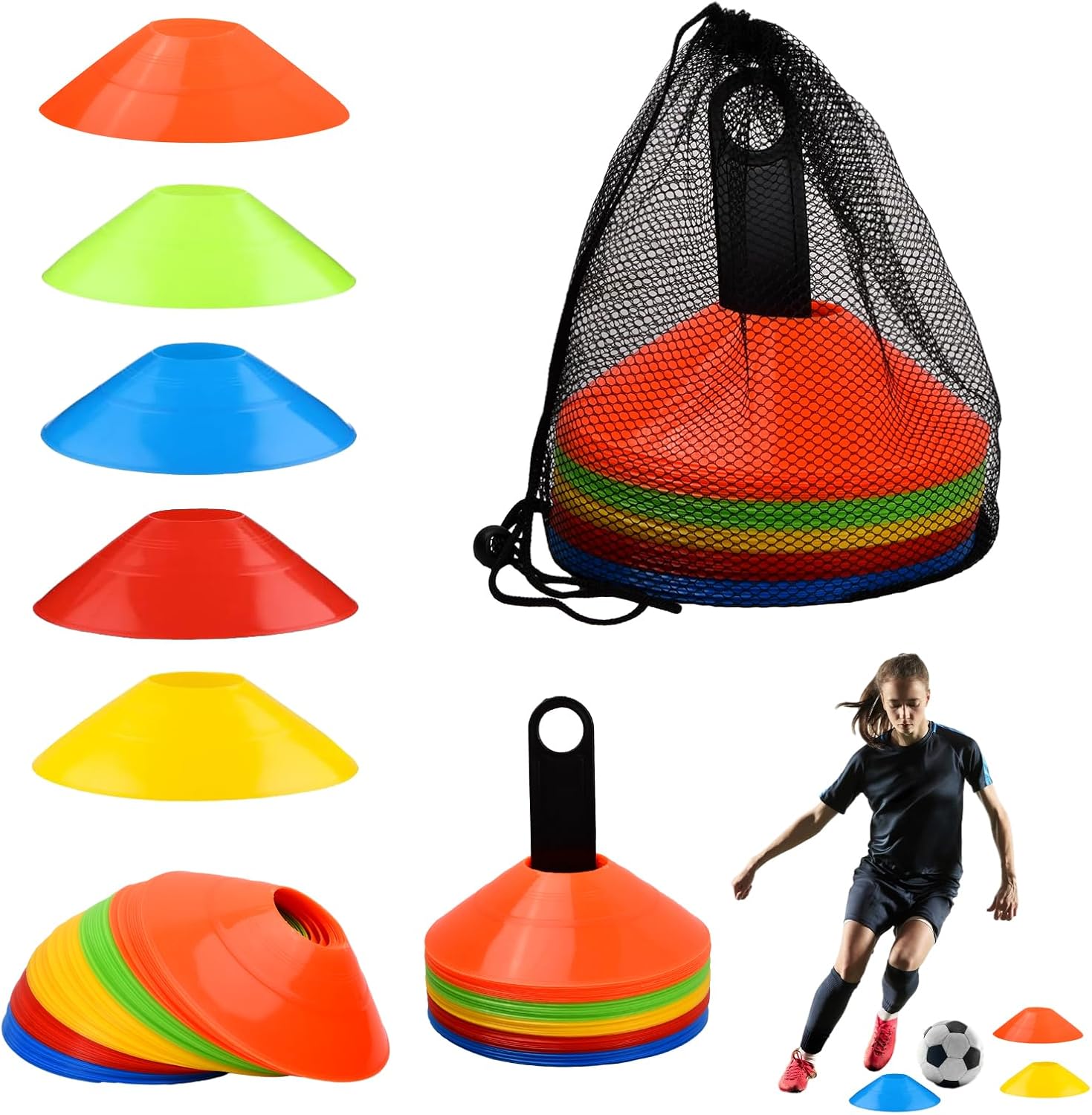 CONOS TORTUGA SET 50 PLATILLOS AGILIDAD COORDINACION FÚTBOL - 8