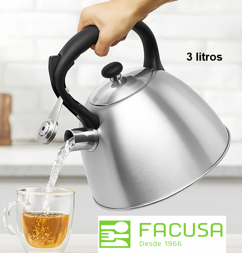 TETERA FACUSA DE 3 LITROS CON SILBADOR FACUSA - 2