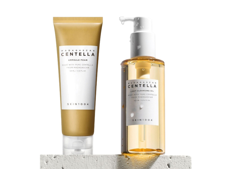 MADAGASCAR CENTELLA LIMPIADOR LIGHT CLEANSING OIL + AMPOULE FOAM KIT DOBLE LIMPIEZA SKIN1004 - 1