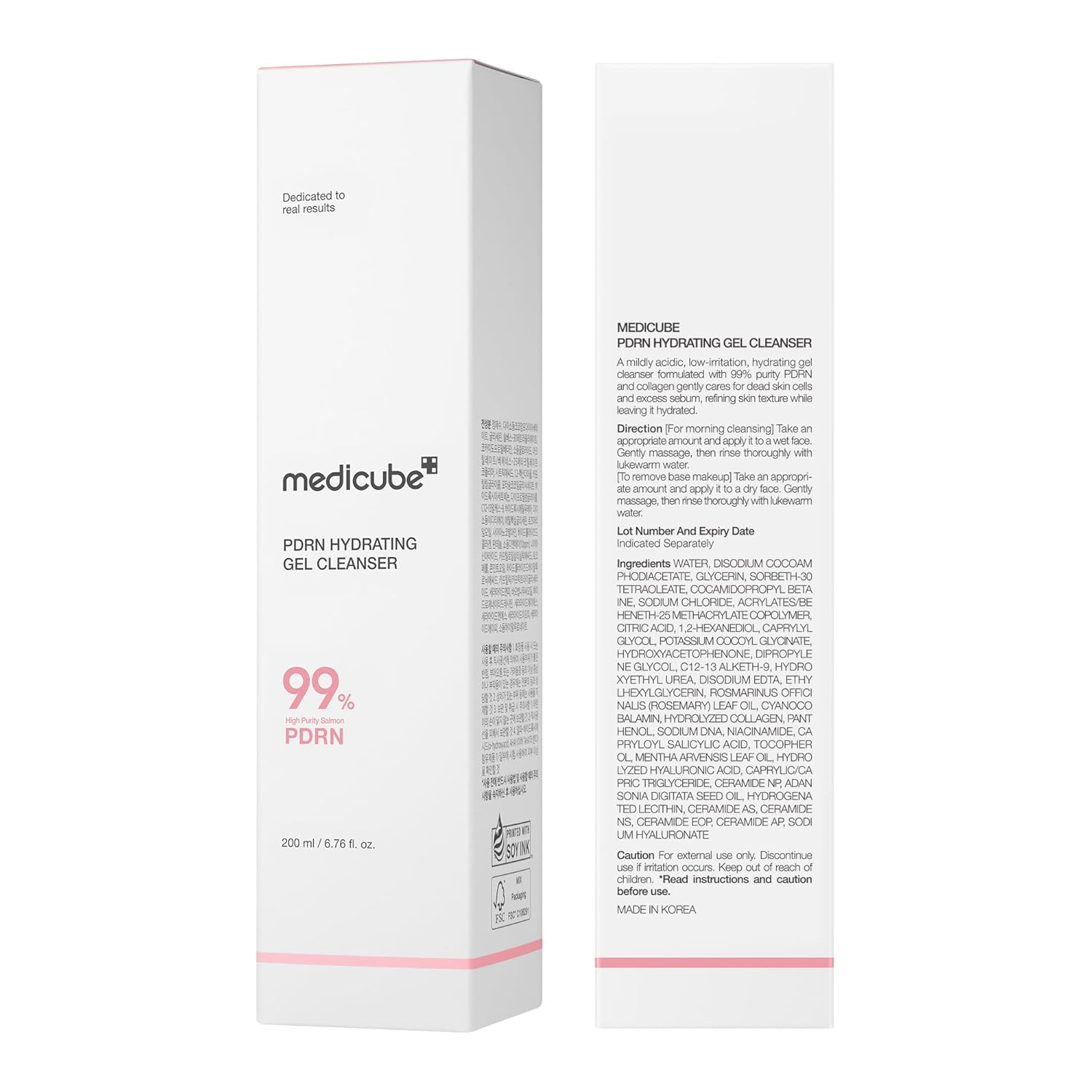 MEDICUBE PDRN LIMPIADOR HYDRATING GEL CLEANSER 200ML  HIDRATANTE - 2