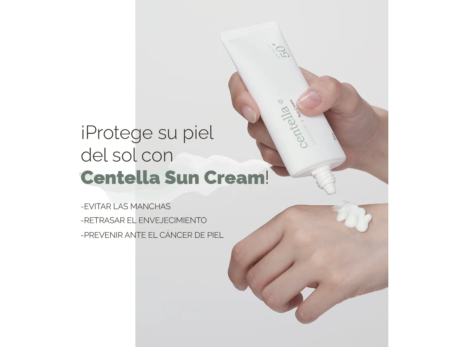 MIXSOON BLOQUEADOR CENTELLA SUN CREAM SPF 50+ PA++++ 50ML - 3