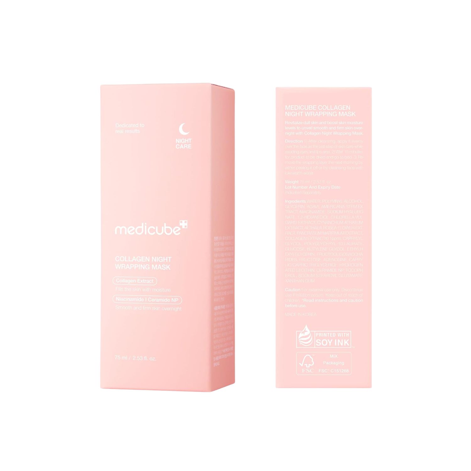 MEDICUBE COLLAGEN MASCARILLA NIGHT WRAPPING MASK 75ML PEEL OFF - 2