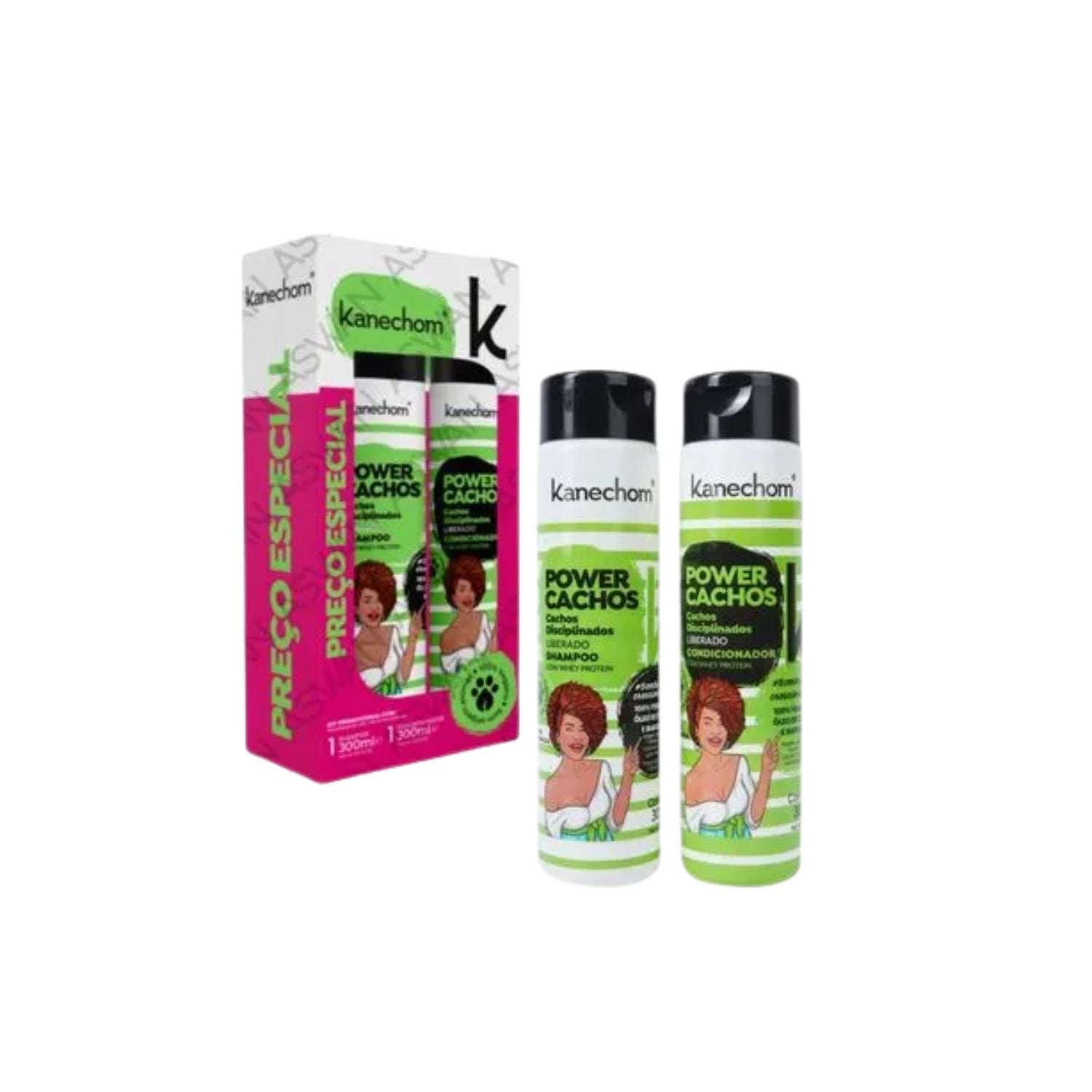 KANECHOM POWER CACHOS SHAMPOO Y ACONDICIONADOR 300 ML - 1