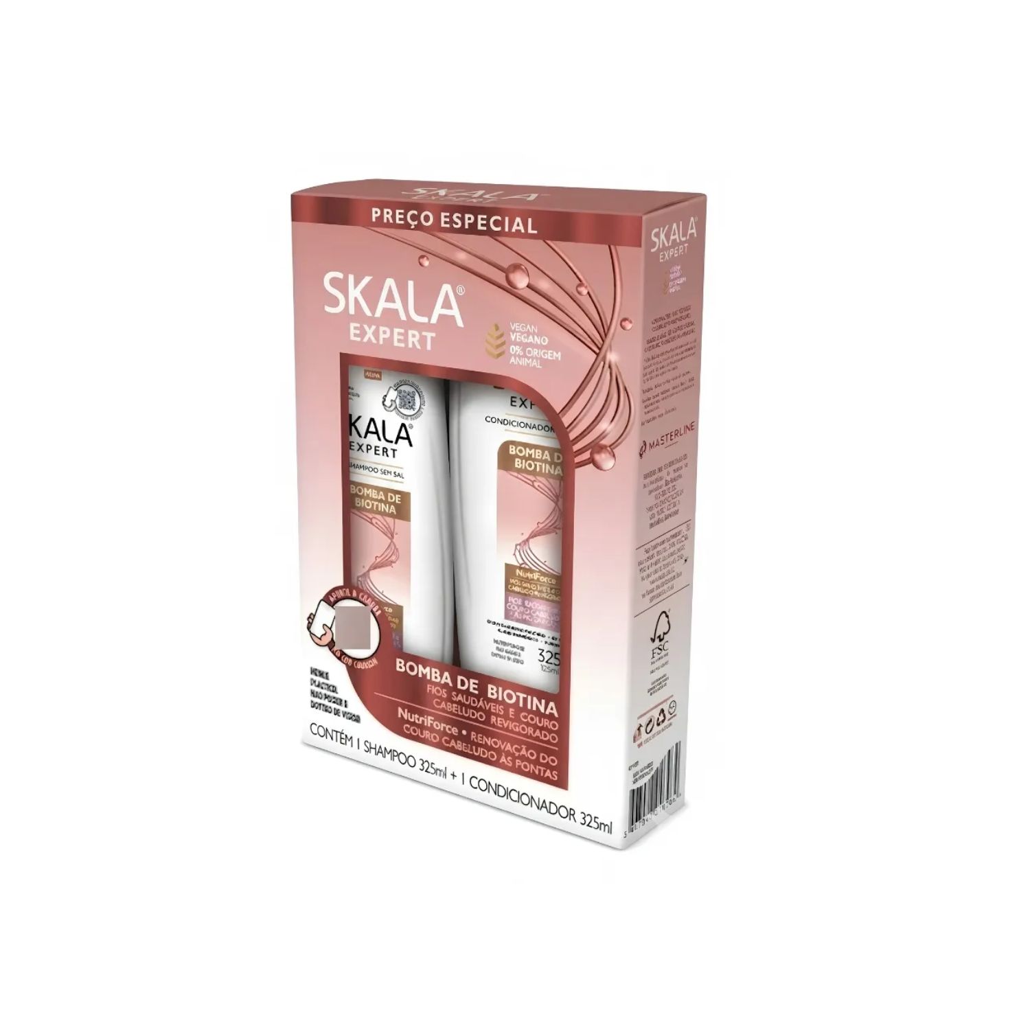 SHAMPOO ACONDICIONADOR BOMBA DE BIOTINA SKALA EXPERT 325ML DUO PACK - 3