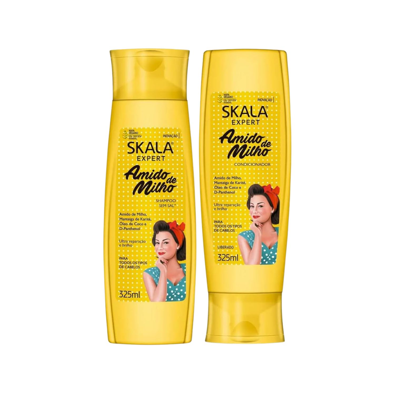 SHAMPOO ACONDICIONADOR AMIDO DE MILHO SKALA EXPERT 325ML DUO PACK - 2