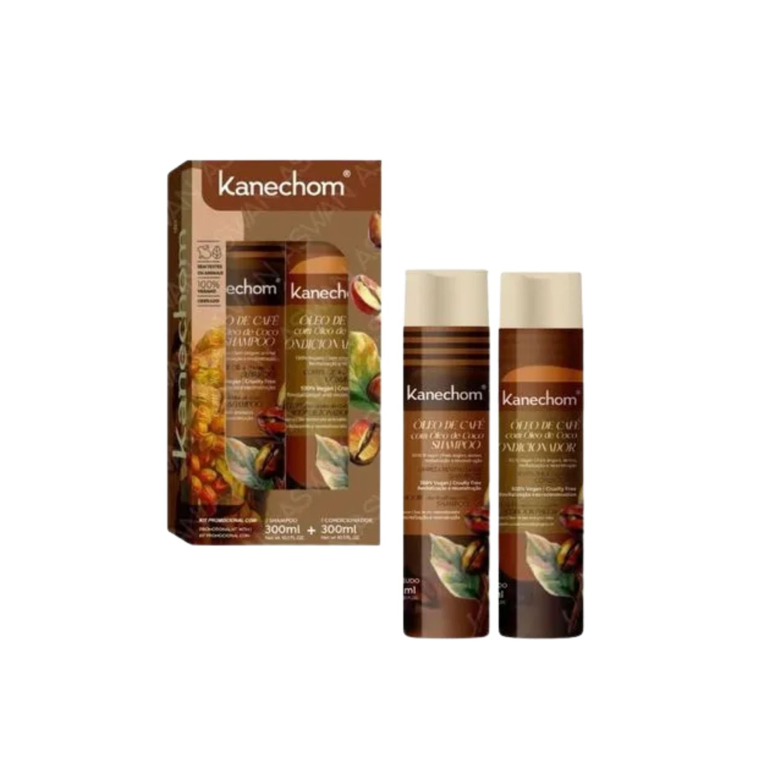 KANECHOM SHAMPOO ACONDICIONADOR OLEO CAFÉ COM ÓLEO COCO 300ML DUO PACK - 1