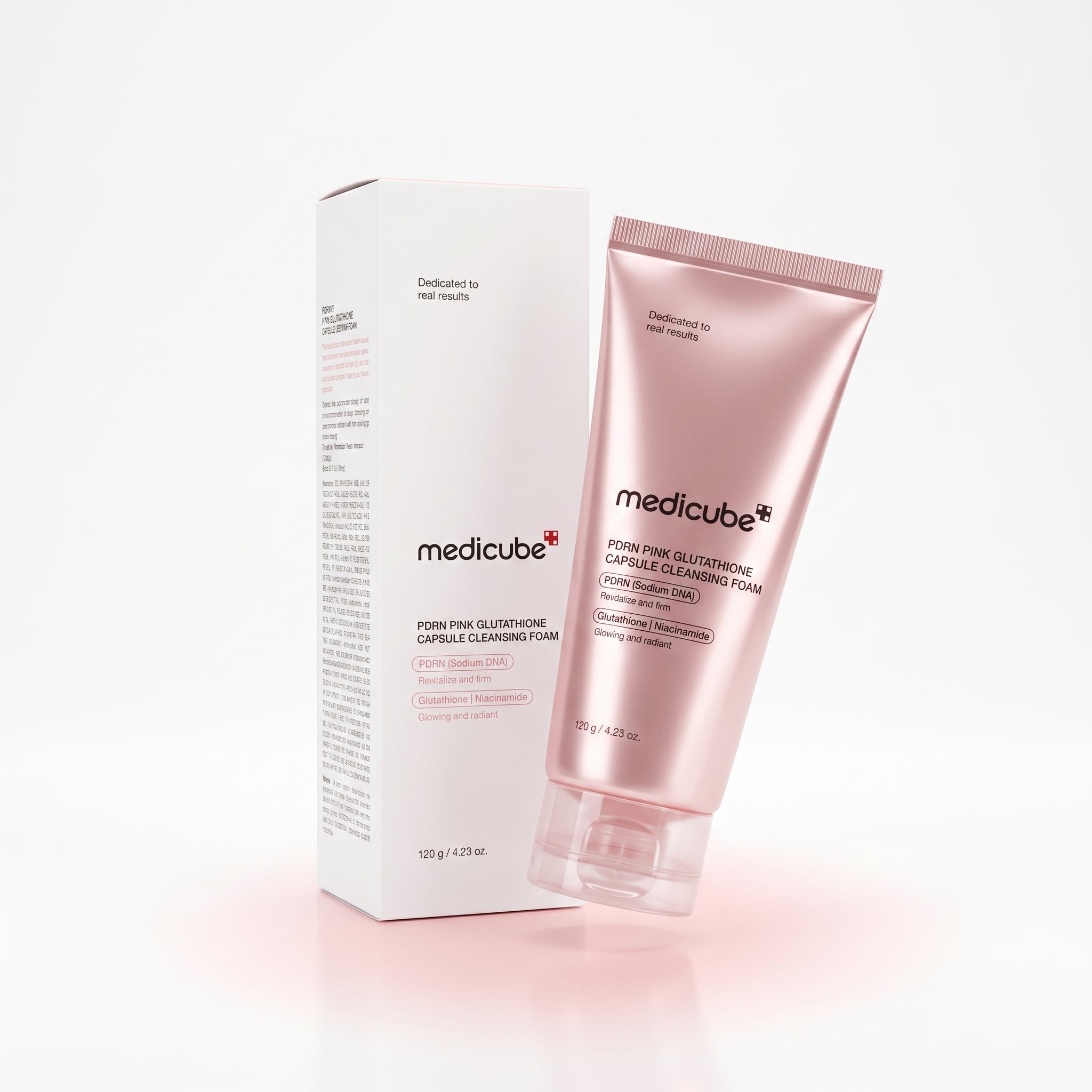 MEDICUBE PDRN LIMPIADOR PINK GLUTATHIONE CAPSULE CLEANSING FOAM 120G - 1