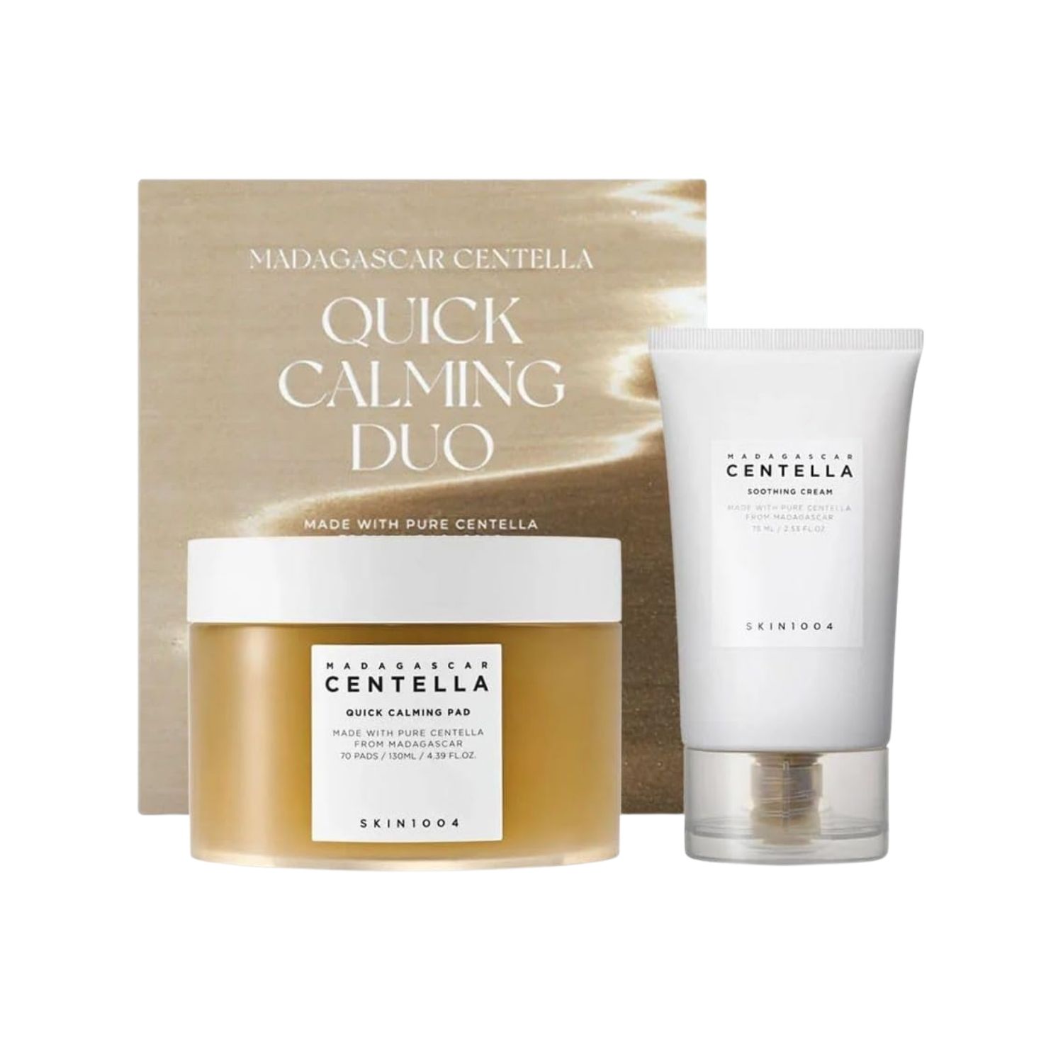 SKIN1004 MADAGASCAR CENTELLA QUICK CALMING DUO - SOOTHING CREAM + TONER PADS - 1