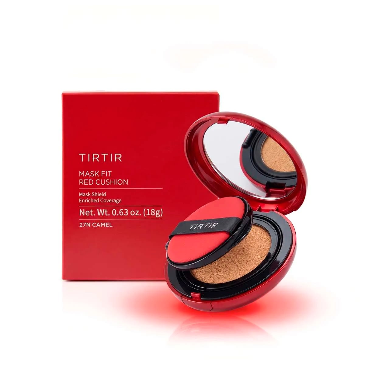 TIRTIR BASE DE MAQUILLAJE MASK FIT RED CUSHION 27N CAMEL 18G COREANA - 1