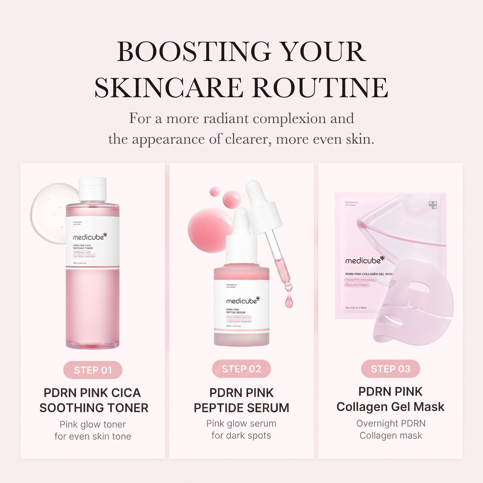 MEDICUBE PDRN TONICO PINK CICA SOOTHING TONER 250ML - 3