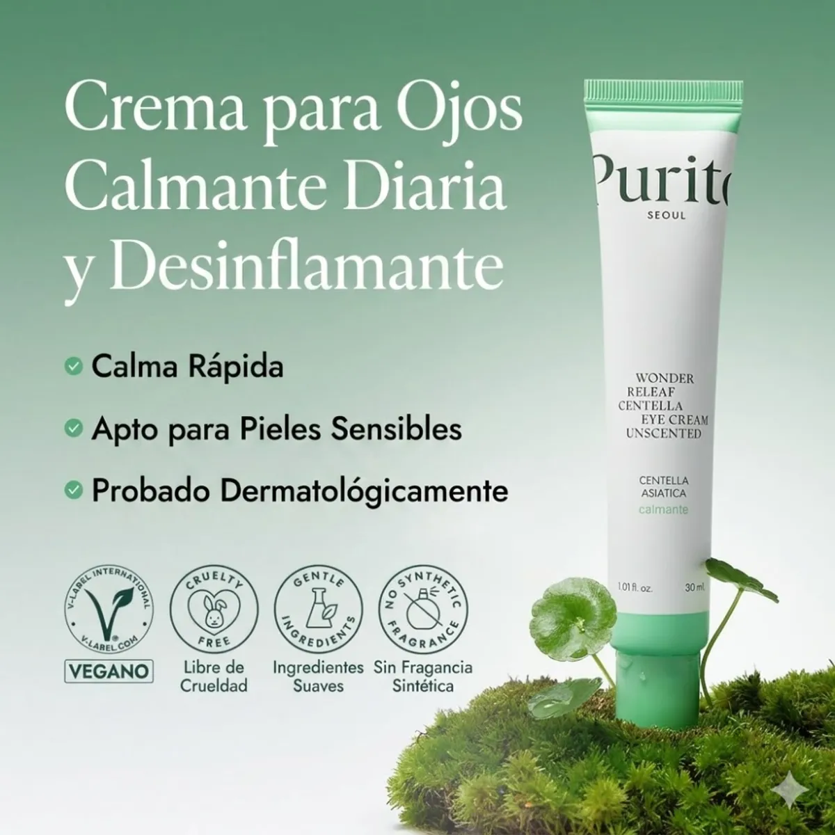 PURITO SEOUL CONTORNO DE OJOS WONDER RELEAF CENTELLA EYE CREAM UNSCENTED 30ML - 3