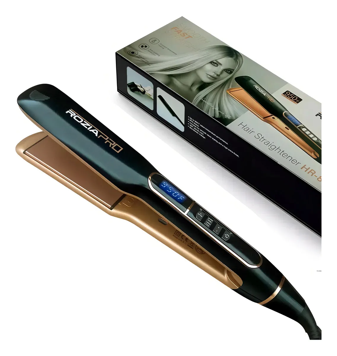PLANCHA DE CABELLO ALISADORA ROZIA PRO HR815 LACEADOR PROFESIONAL 950°F - 1