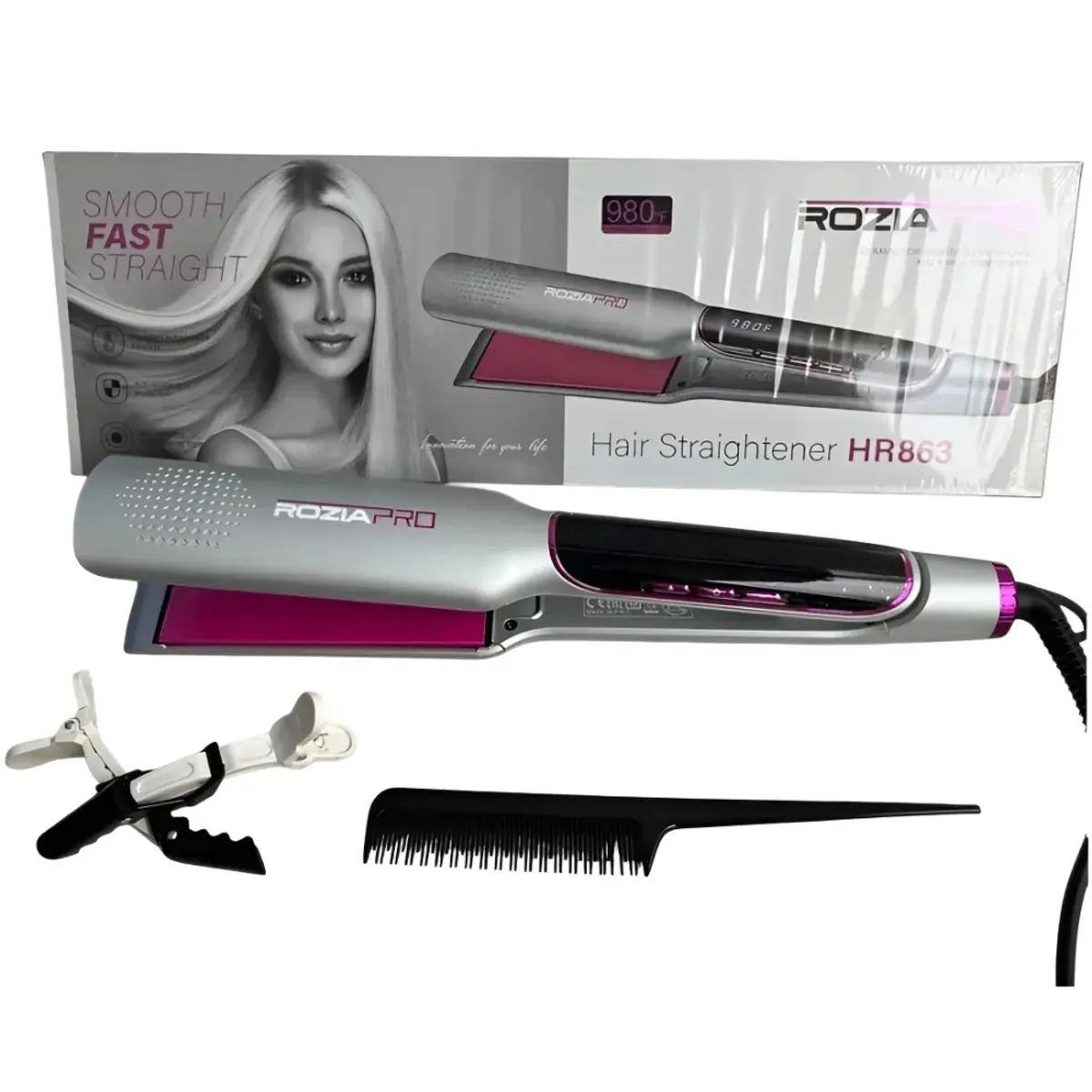 PLANCHA DE CABELLO ALISADORA ROZIA PRO 980°F HR863 - 1