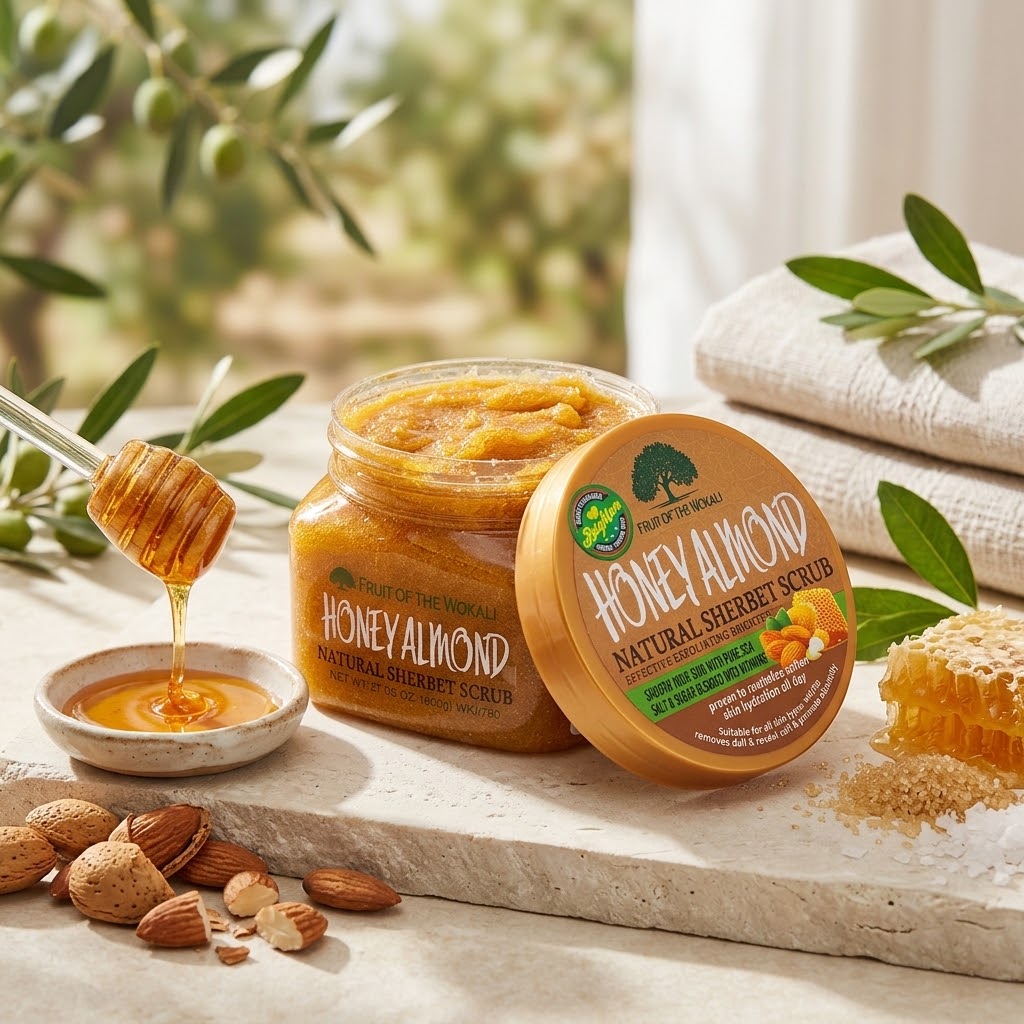 FRUIT OF THE WOKALI EXFOLIANTE CORPORAL HONEY ALMOND NATURAL 600G - 3