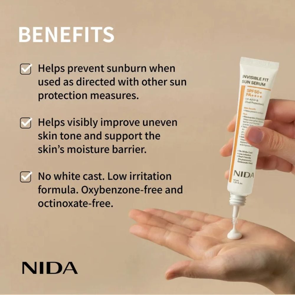 NIDA BLOQUEADOR INVISIBLE FIT SUN SERUM SPF50+ PA++++ 40ML - 4