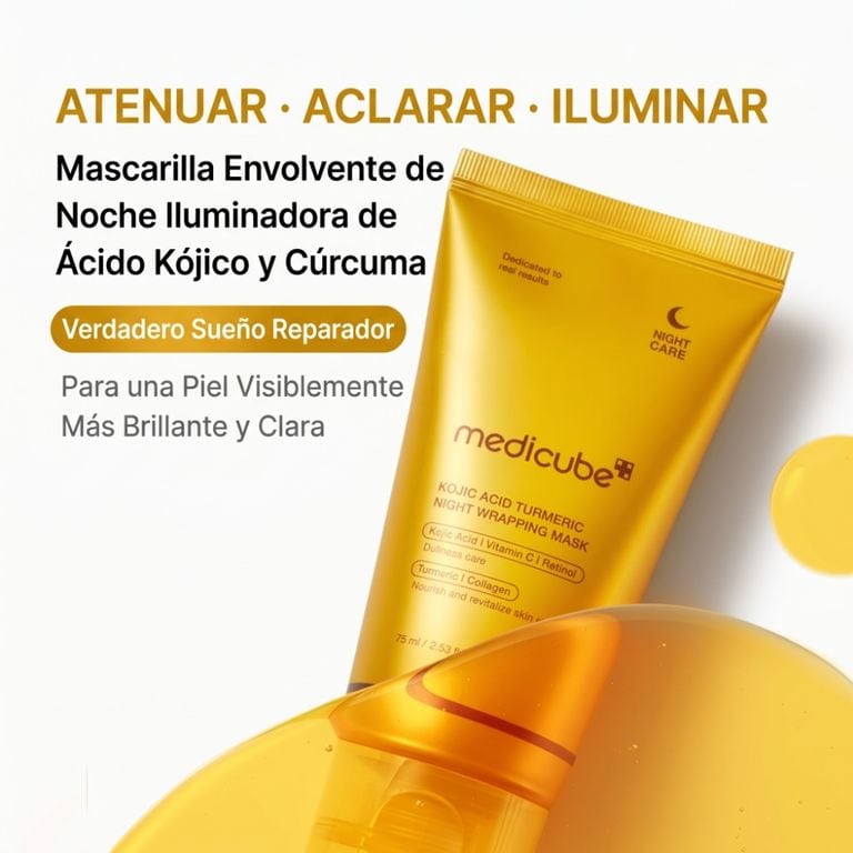 MEDICUBE KOJIC ACID TURMERIC NIGHT WRAPPING MASK 2.0 75ML MASCARILLA FACIAL - 2